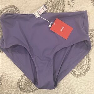 Andie High-Waist Swim Bottoms in Amethyst Purple